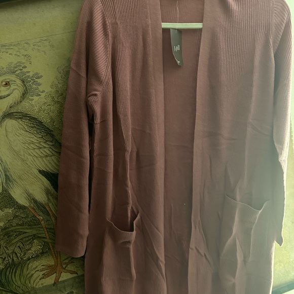 New J Jill Open Long Cardigan Dusty Rose SZ Medium Petite also fits Medium - Picture 5 of 5